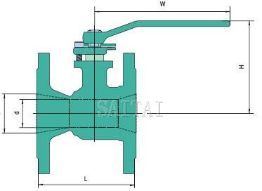 Dimensions of One-Piece (1PC) Cast Steel Floating Ball Valves