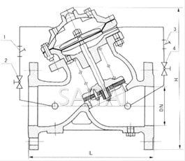 JD745X隔膜式多功能水泵控制阀结构图