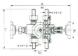 J23SA-1.6/32P型流量计三通阀结构图