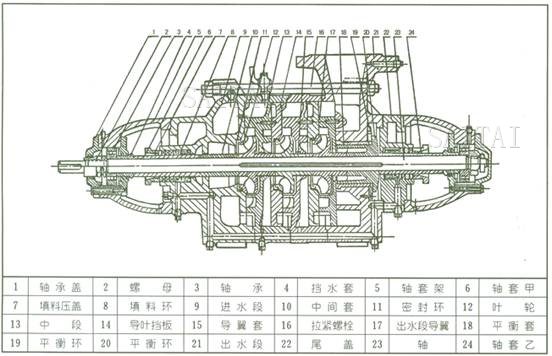 D型多级泵结构图