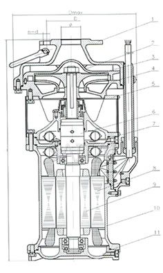 QYF潜水电泵结构简图