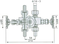 EN5-7 J23SA三阀组外形尺寸图
