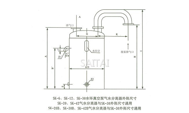 SK真空泵外形及安装尺寸图6