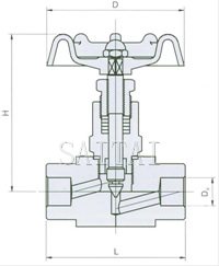货号 EN4-20 FJ61W高温高压承插焊针型阀结构图