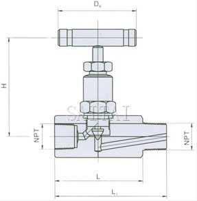 货号 EN4-22-2-2 J11W/H美标内螺纹针型阀结构图