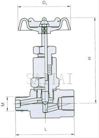 货号 EN4-7 J21W/H内外螺纹压力表针型阀结构图