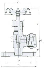 货号 EN4-25 JX49W/H液位计阀结构图