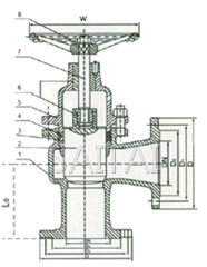 UJ44SM/H-16/25C/P 角式柱塞阀结构图